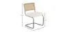 Dining Chair with Armrests - Upholstered in Bouclé Fabric - Wood and Rattan - Birey image 7