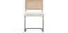 Dining Chair with Armrests - Upholstered in Bouclé Fabric - Wood and Rattan - Birey image 7