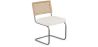 Dining Chair with Armrests - Upholstered in Bouclé Fabric - Wood and Rattan - Birey image 7