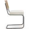 Buy Dining Chair with Armrests - Upholstered in Bouclé Fabric - Wood and Rattan - Birey White 60537 in the Europe