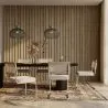 Dining Chair with Armrests - Upholstered in Bouclé Fabric - Wood and Rattan - Birey image 7