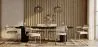 Dining Chair with Armrests - Upholstered in Bouclé Fabric - Wood and Rattan - Birey image 7