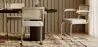 Dining Chair with Armrests - Upholstered in Bouclé Fabric - Wood and Rattan - Birey image 7