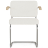Buy Dining Chair with Armrests - Upholstered in Bouclé Fabric - Henr White 60540 at Privatefloor
