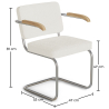 Buy Dining Chair with Armrests - Upholstered in Bouclé Fabric - Henr White 60540 with a guarantee