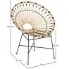 Round Synthetic Rattan Outdoor Chair - Boho Bali Design - Elsa image 7
