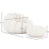 Upholstered Armchair with Ottoman - White Boucle - Rubi image 7