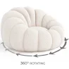 Upholstered Armchair with Ottoman - White Boucle - Rubi image 7