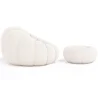 Upholstered Armchair with Ottoman - White Boucle - Rubi image 7