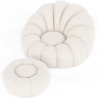 Buy Upholstered Armchair with Ottoman - White Boucle - Rubi White 60542 in the Europe