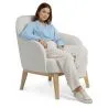 Upholstered Dining Chair - White Boucle - Letter image 7