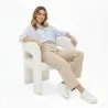 Upholstered Dining Chair - White Boucle - Ashley image 7