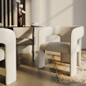 Buy Upholstered Dining Chair - White Boucle - Ashley White 60551 - prices