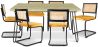 Pack Industrial Design Dining Table 150cm & 6 Rattan Dining Chairs - Velvet Upholstery - Puila image 7
