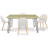 Buy Pack Industrial Design Dining Table 120cm & 4 Dining Chairs - Bouclé Upholstered - Evelyne White 60571 - prices