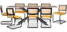 Pack Industrial Design Wooden Dining Table (200cm) & 8 Rattan Dining Chairs - Upholstered in Velvet - Puila image 7