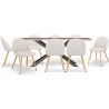 Pack Industrial Design Wooden Dining Table (200cm) & 8 Bouclé Upholstered Dining Chairs - Evelyne image 7