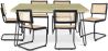 Pack Industrial Design Dining Table 150cm & 6 Rattan Dining Chairs - Bastral image 7
