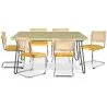 Pack Industrial Design Dining Table 150cm & 6 Rattan Dining Chairs - Velvet Upholstery - Martha image 7