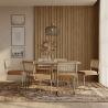 Buy Pack Industrial Design Dining Table 150cm & 6 Rattan Dining Chairs - Velvet Upholstery - Martha Mustard 60581 - in the EU