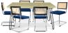 Pack Industrial Design Dining Table 150cm & 6 Rattan Dining Chairs - Velvet Upholstery - Hyre image 7
