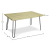 Buy Pack Industrial Design Dining Table 120cm & 4 Rattan Dining Chairs - Velvet Upholstery - Martha Mustard 60587 at Privatefloor