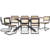 Buy Pack Industrial Design Wooden Dining Table (200cm) & 8 Rattan Dining Chairs - Bastral Black 60590 - prices