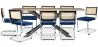 Pack Industrial Design Wooden Dining Table (200cm) & 8 Rattan Dining Chairs - Velvet Upholstery - Hyre image 7