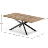 Buy Pack Industrial Design Wooden Dining Table (200cm) & 8 Rattan Dining Chairs - Velvet Upholstery - Hyre Dark blue 60594 at Privatefloor