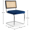 Buy Pack Industrial Design Wooden Dining Table (200cm) & 8 Rattan Dining Chairs - Velvet Upholstery - Hyre Dark blue 60594 in the Europe
