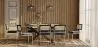 Pack Industrial Design Wooden Dining Table (220cm) & 8 Rattan Dining Chairs - Velvet Upholstery - Hyre image 7
