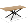Buy Pack Industrial Design Wooden Dining Table (220cm) & 8 Rattan Dining Chairs - Velvet Upholstery - Hyre Dark blue 60597 in the Europe