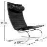 Buy Leather Armchair - Design Lounger - Bloy Black 16830 with a guarantee