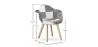 Dining Chair with Armrests - Upholstered in Patchwork - Black and White - Dominic image 7