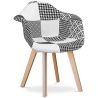 Dining Chair with Armrests - Upholstered in Patchwork - Black and White - Dominic image 7