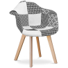 Buy Dining Chair with Armrests - Upholstered in Patchwork - Black and White - Dominic White / Black 60604 - in the EU