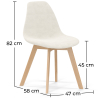 Buy Dining Chair - Bouclé Upholstery - Scandinavian - Denisse White 60619 with a guarantee