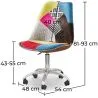 Swivel Office Chair - Patchwork Upholstery  - Patchwork Simona image 7