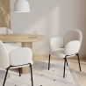 Buy Dining Chair with Armrests - Bouclé Fabric Upholstery - Erys White 60626 at Privatefloor