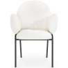 Buy Dining Chair with Armrests - Bouclé Fabric Upholstery - Erys White 60626 - in the EU