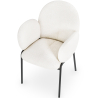 Buy Dining Chair with Armrests - Bouclé Fabric Upholstery - Erys White 60626 in the Europe