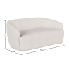 Buy Curved Sofa - 2 Seater - Boucle Fabric - Bold White 60629 - prices