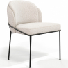 Buy Dining Chair - Upholstered in Bouclé Fabric - Mina White 60645 at Privatefloor