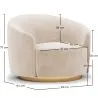 Curved Design Armchair - Upholstered in Velvet - Herina image 7
