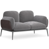 Buy 2-Seater Sofa - Upholstered in Velvet - Vandan Light grey 60651 - prices