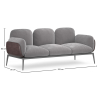 Buy 3-Seater Sofa - Upholstered in Velvet - Vandan Light grey 60652 Home delivery