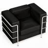 Buy Design Armchair - Upholstered in Vegan Leather - Lecur Black 60657 at Privatefloor