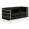 Buy 2-Seater Sofa - Upholstered in Vegan Leather - Lecur Black 60658 with a guarantee