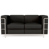 Buy 2-Seater Sofa - Upholstered in Vegan Leather - Lecur Black 60658 - in the EU