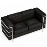 Buy 2-Seater Sofa - Upholstered in Vegan Leather - Lecur Black 60658 at Privatefloor